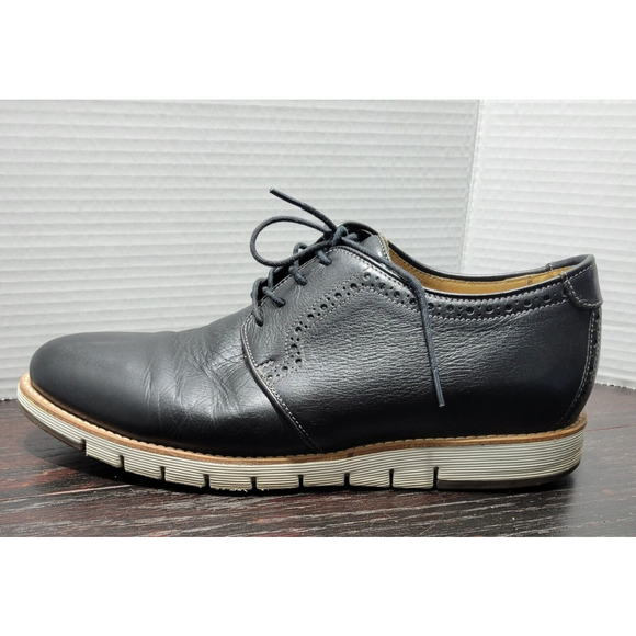 Johnston & Murphy Holden Plain Toe Leather Oxford Black Dress Shoes Size 10.5 - Picture 6 of 11